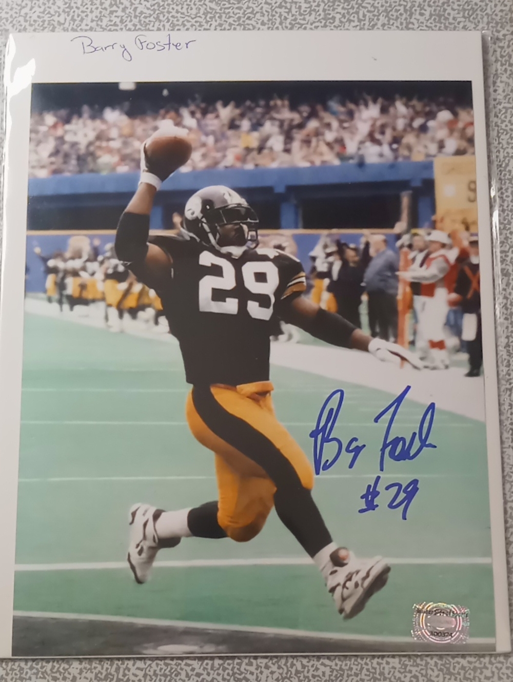 Autographed (Hand-Signed) Football Photo Of Barry Foster #29 -Signed Collectible